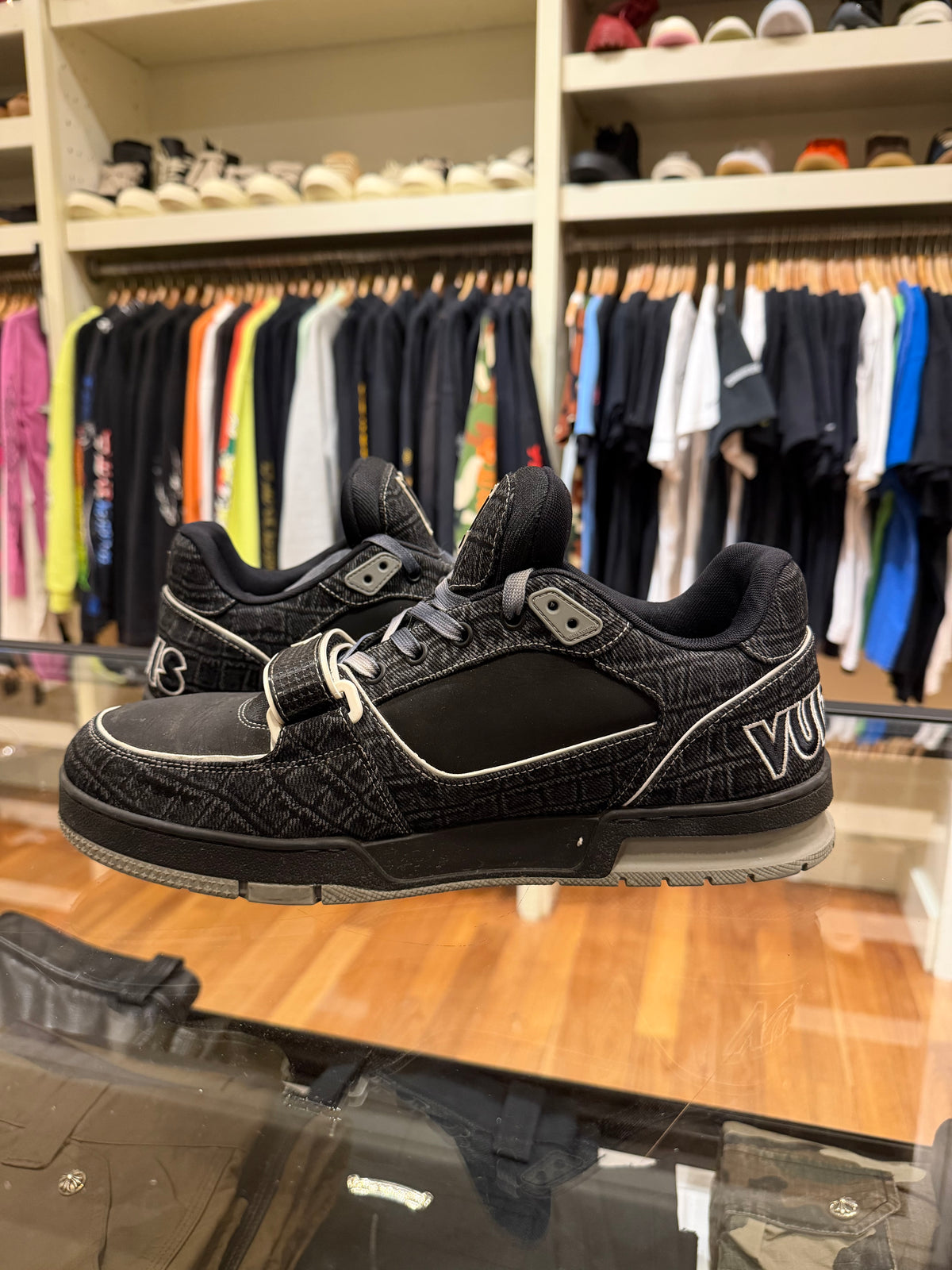 Louis Vuitton LV Trainer Croc Embossed Denim