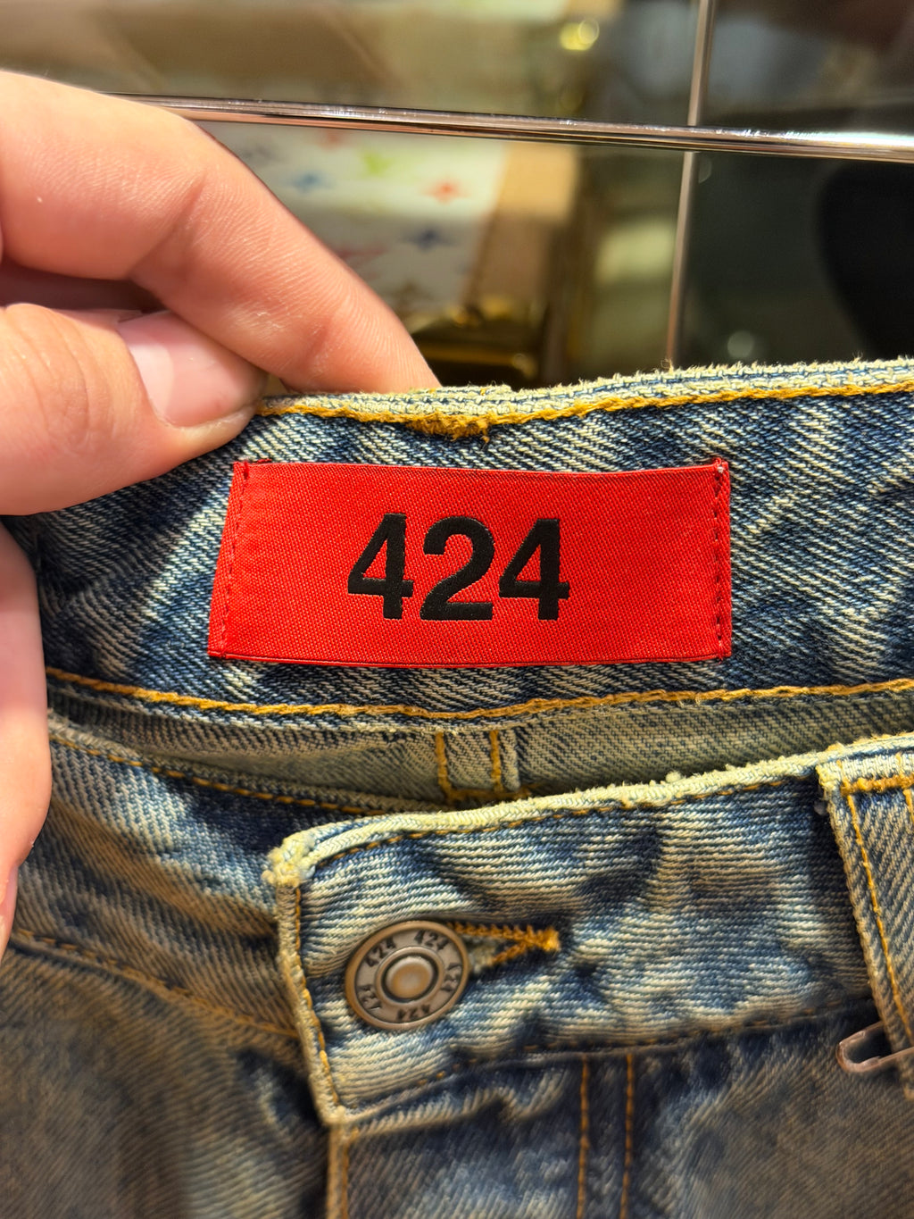 424 Distressed Baggy Denim Jeans
