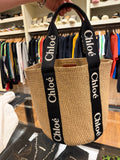 Chloe Raffia Woody Basket Tote Large