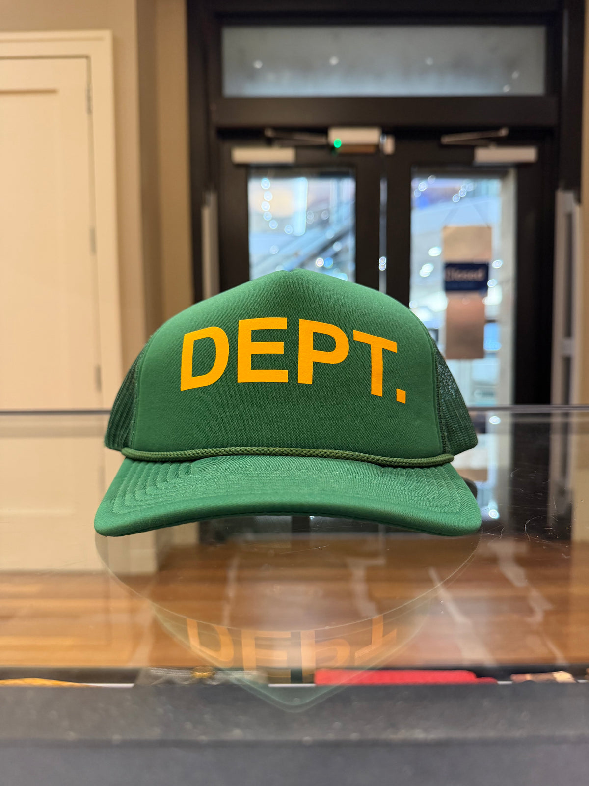 Gallery Dept. “Dept.” Trucker Hat - Green/Yellow
