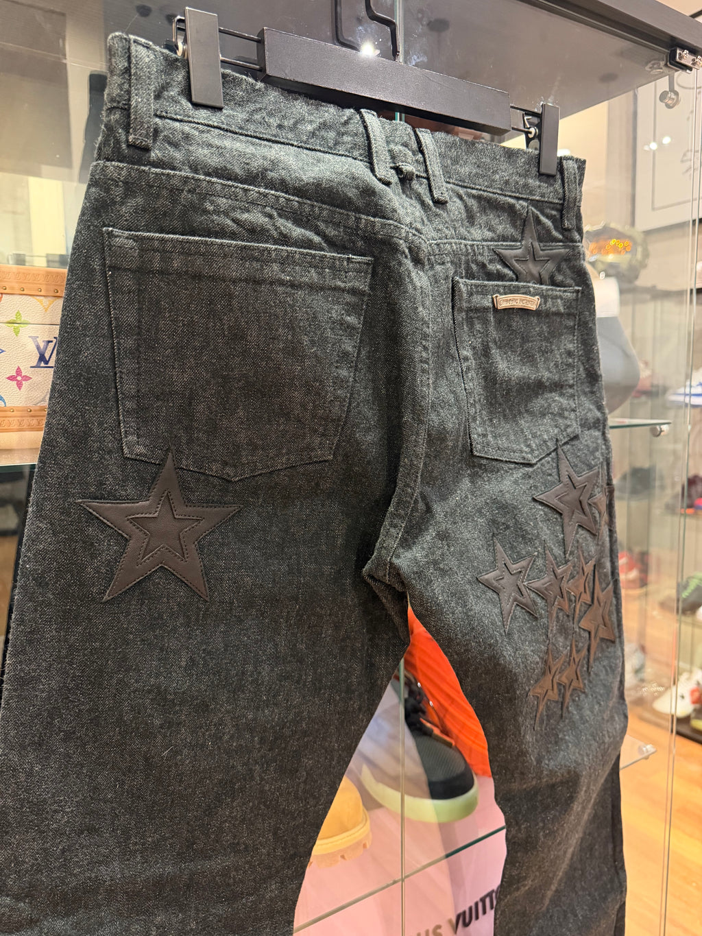 Chrome Hearts Fleur Knee Star Patch ‘Second Chances’ Indigo Denim