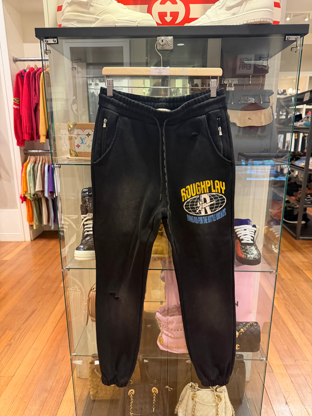 Rough Play Graphic Sweatpants - Black
