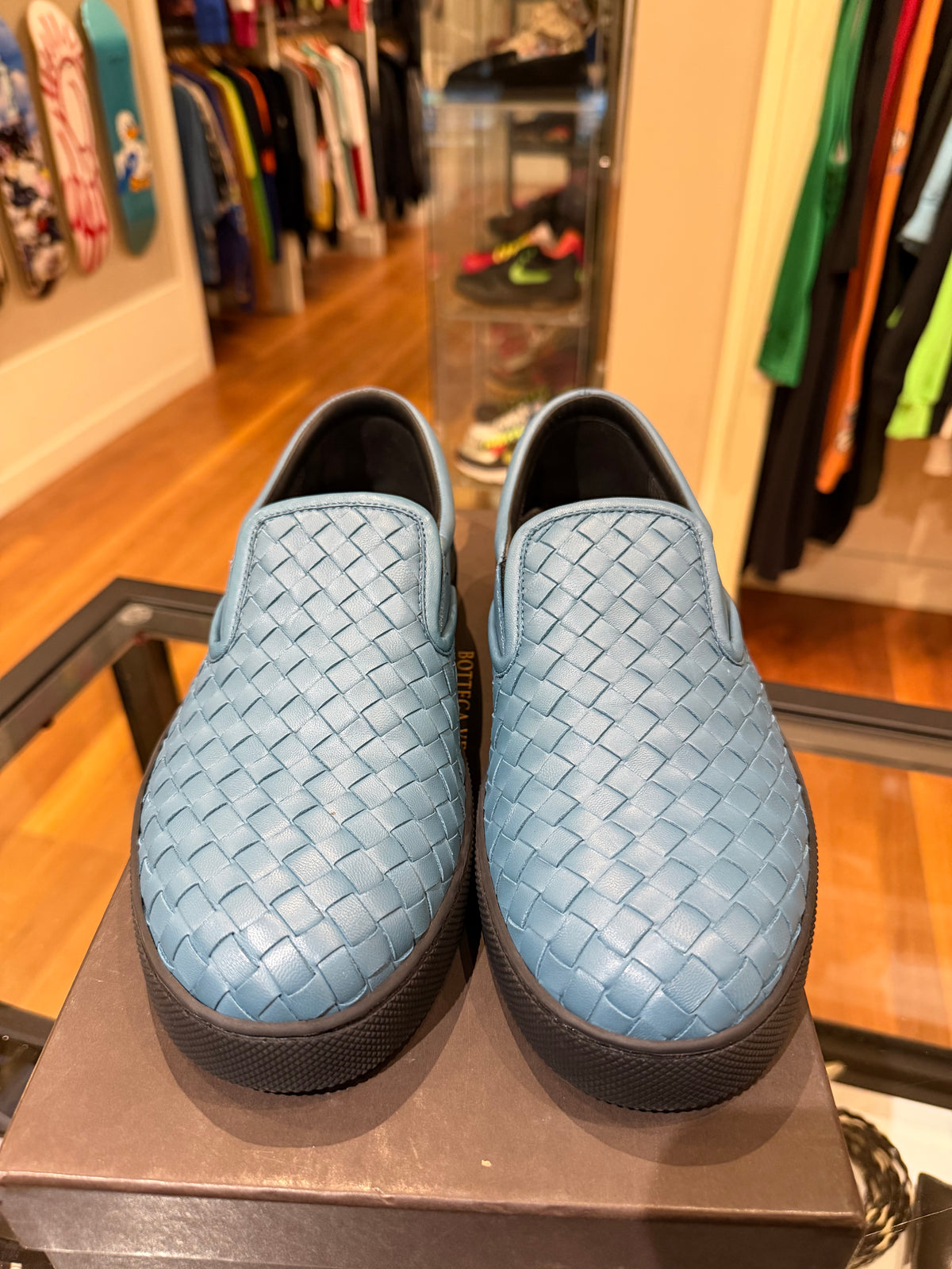 Bottega Veneta Inrecciato Woven Leather Slip Ons