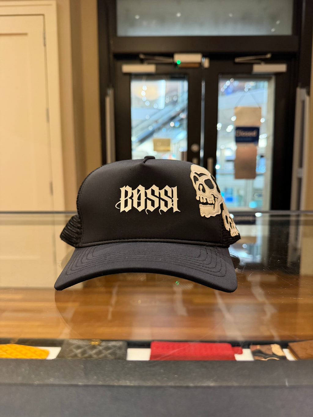 Bossi Skull Trucker Hat - Black/White