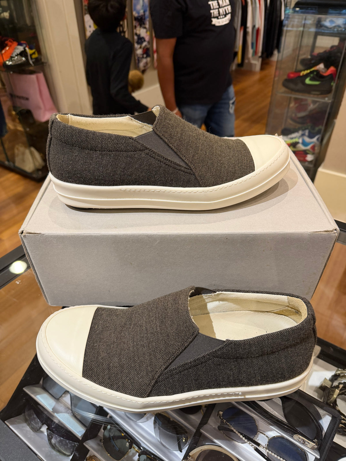 Rick Owens Boat Slip On Sneaker - Brown Canvas