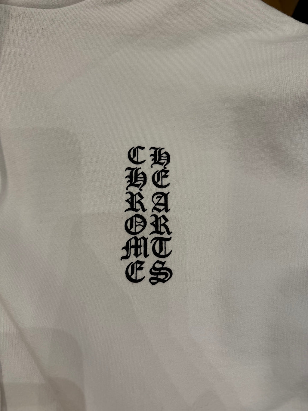 Chrome Hearts Vertical Logo Hoodie - White