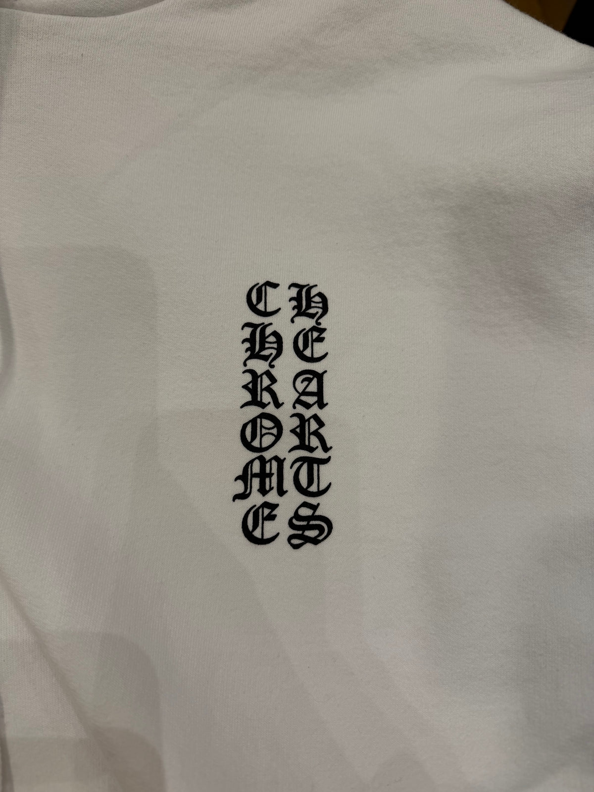 Chrome Hearts Vertical Logo Hoodie - White
