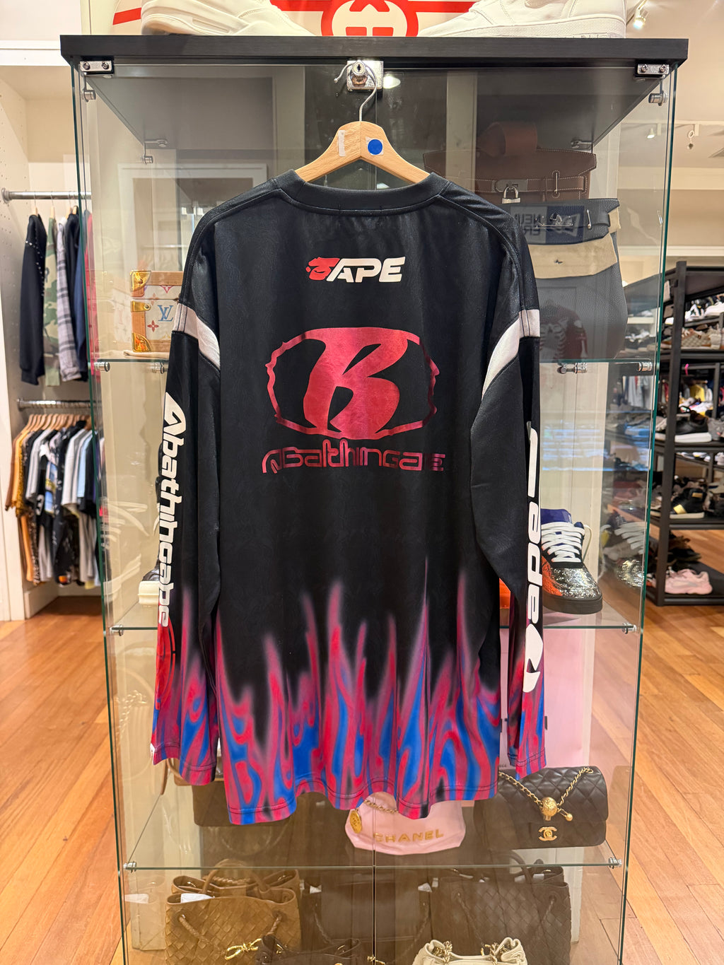 Bape Flame Pattern Multilogo
LS Football Jersey - Black