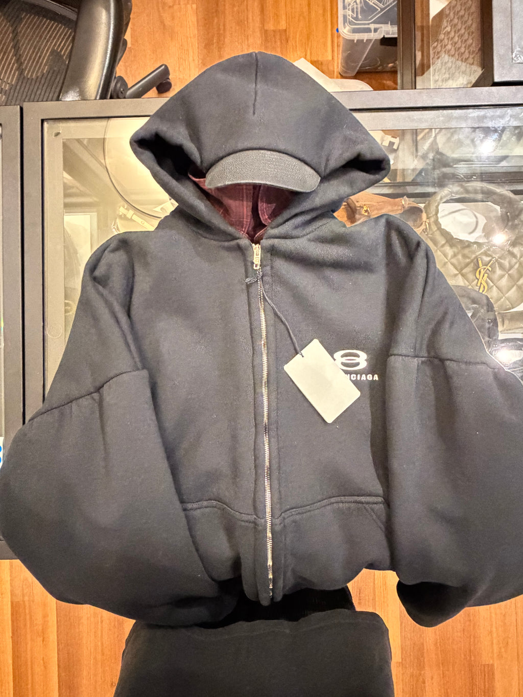 Balenciaga Unity Sports Layered Flannel Shirt Hoodie
