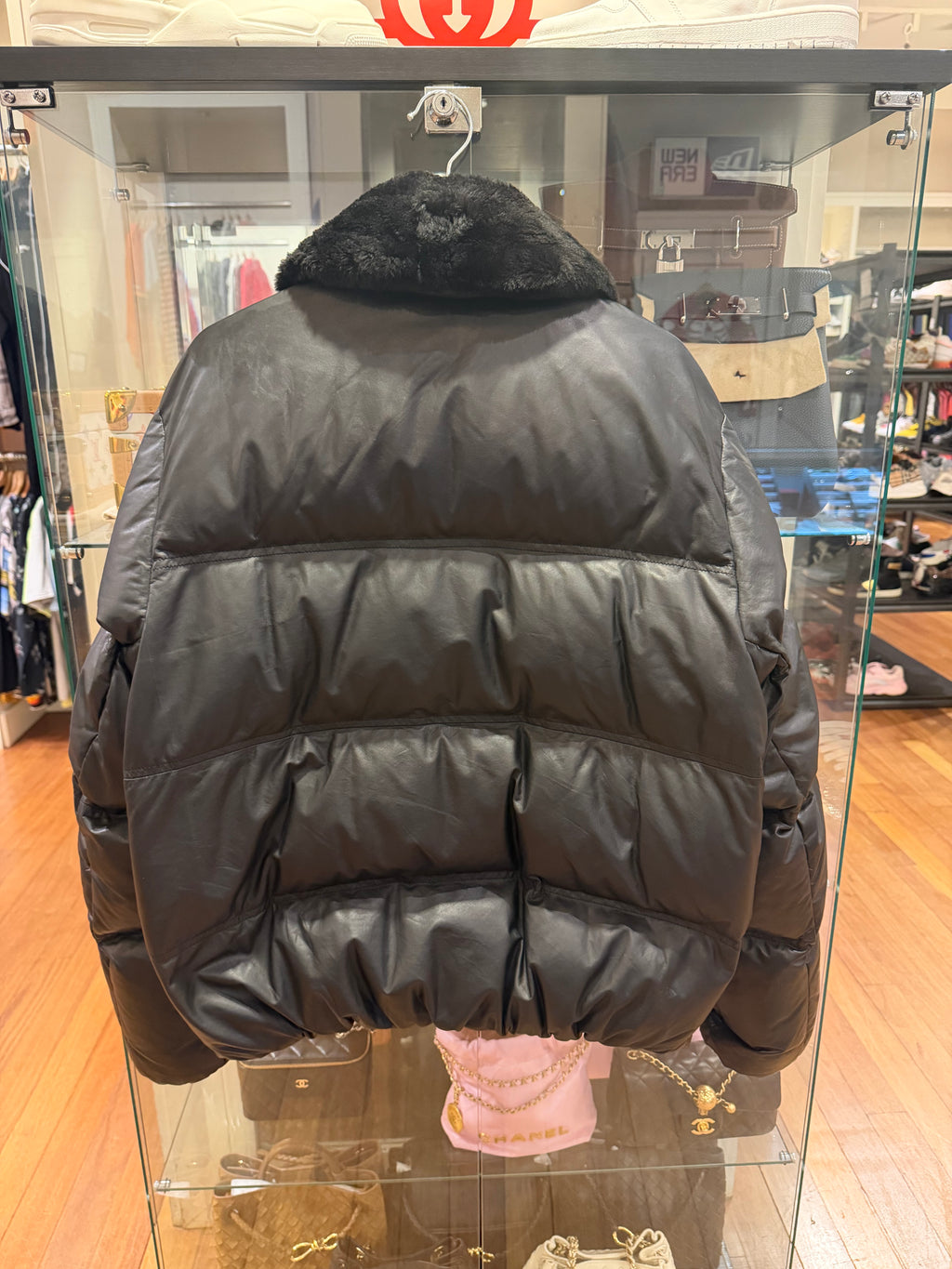 Dior Beaver Fur Trim Lambskin Down Jacket