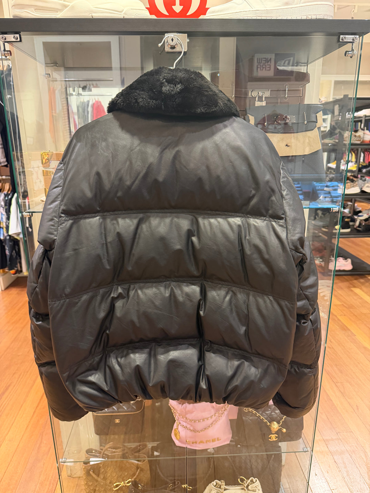 Dior Beaver Fur Trim Lambskin Down Jacket