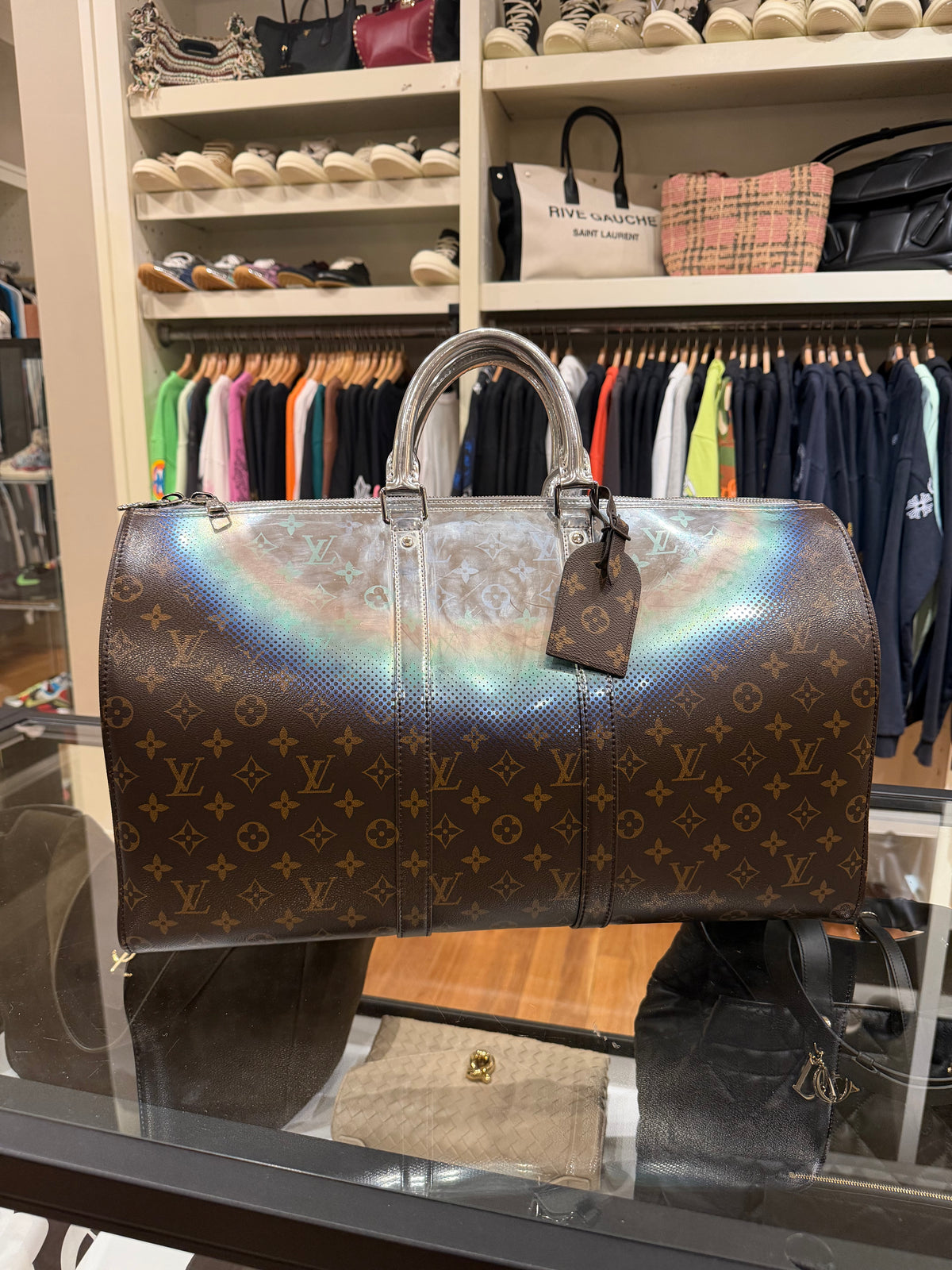 Louis Vuitton Keepall Bandoulière 50 Metallic Nebula Monogram 2023 Duffle Bag