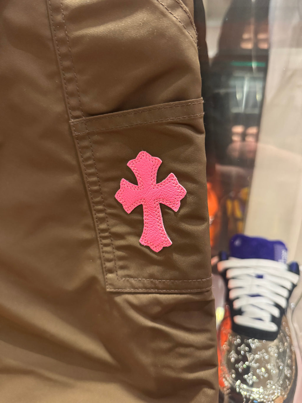 Chrome Hearts Nylon Leather Double Knee Carpenter Pants - Brown