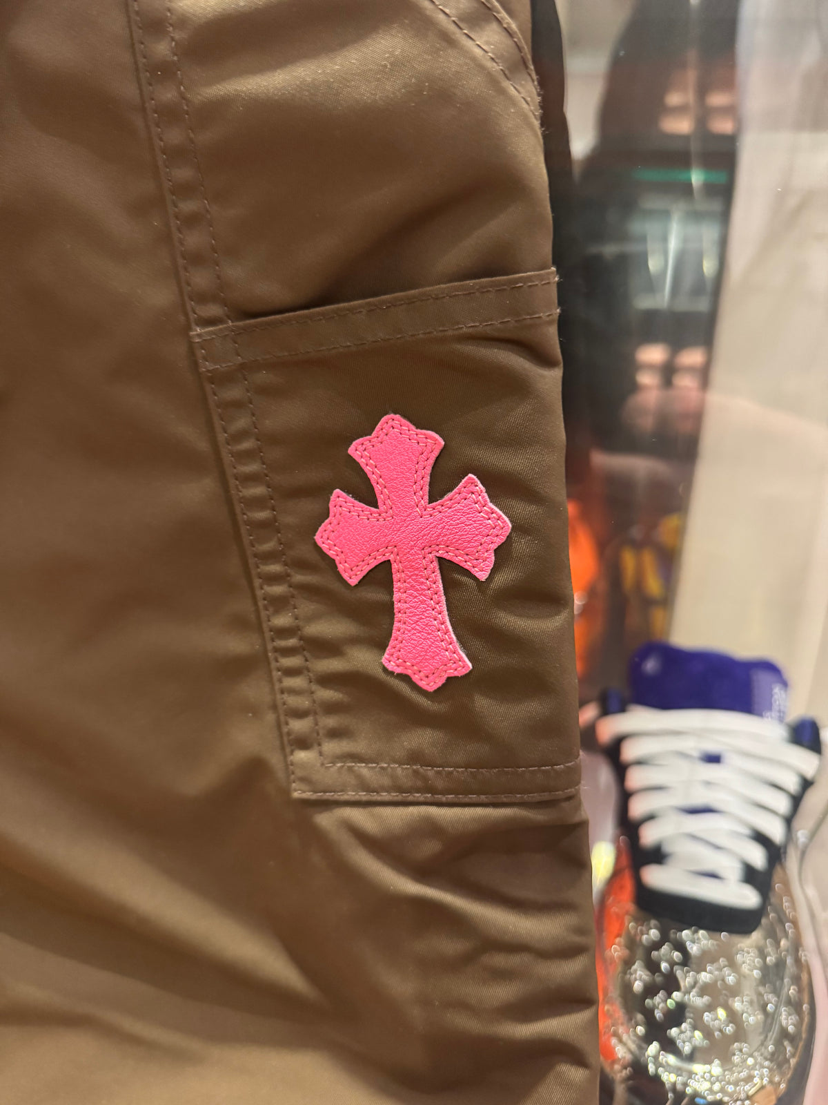 Chrome Hearts Nylon Leather Double Knee Carpenter Pants - Brown