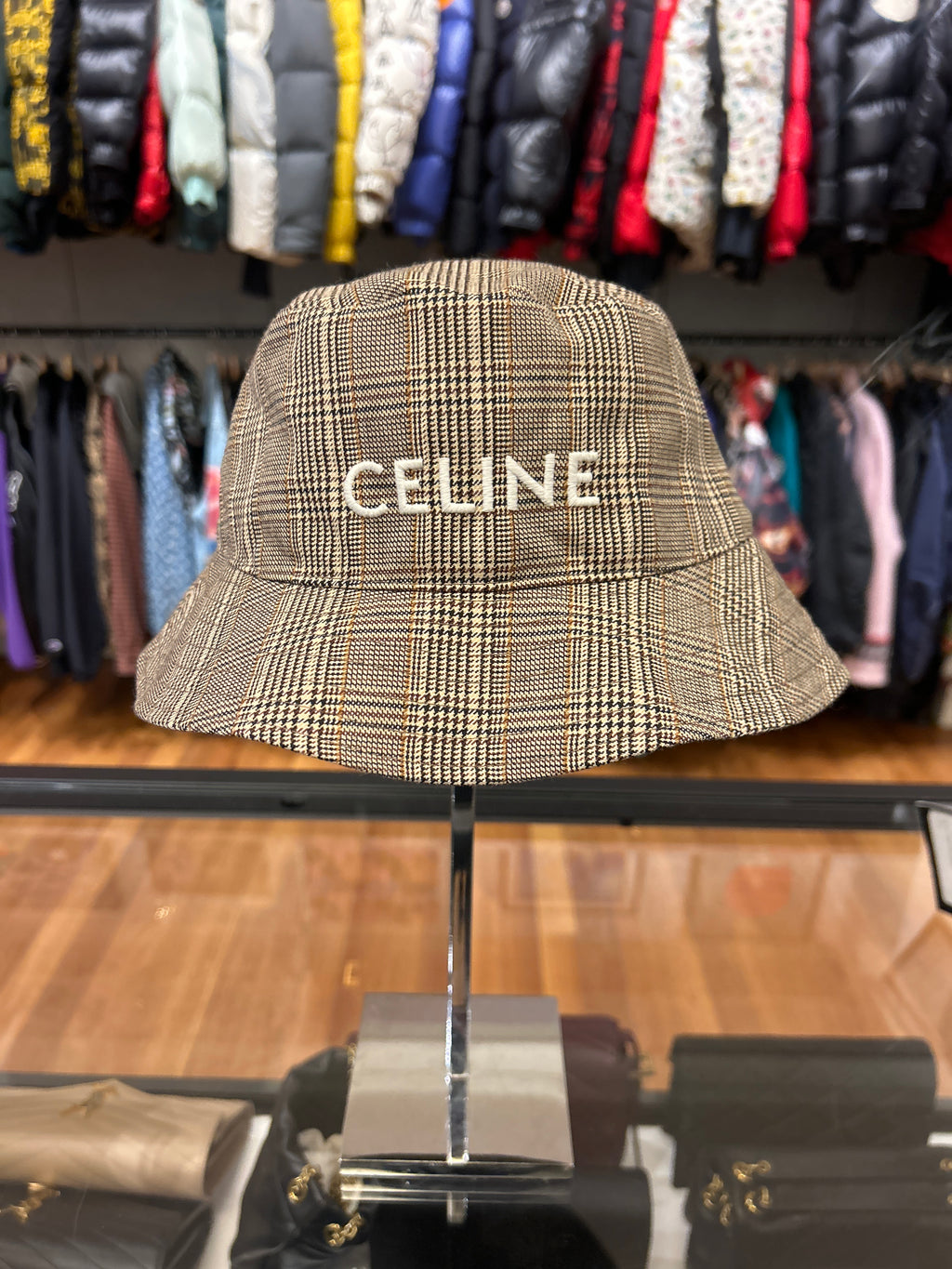 Celine Plaid Bucket Hat