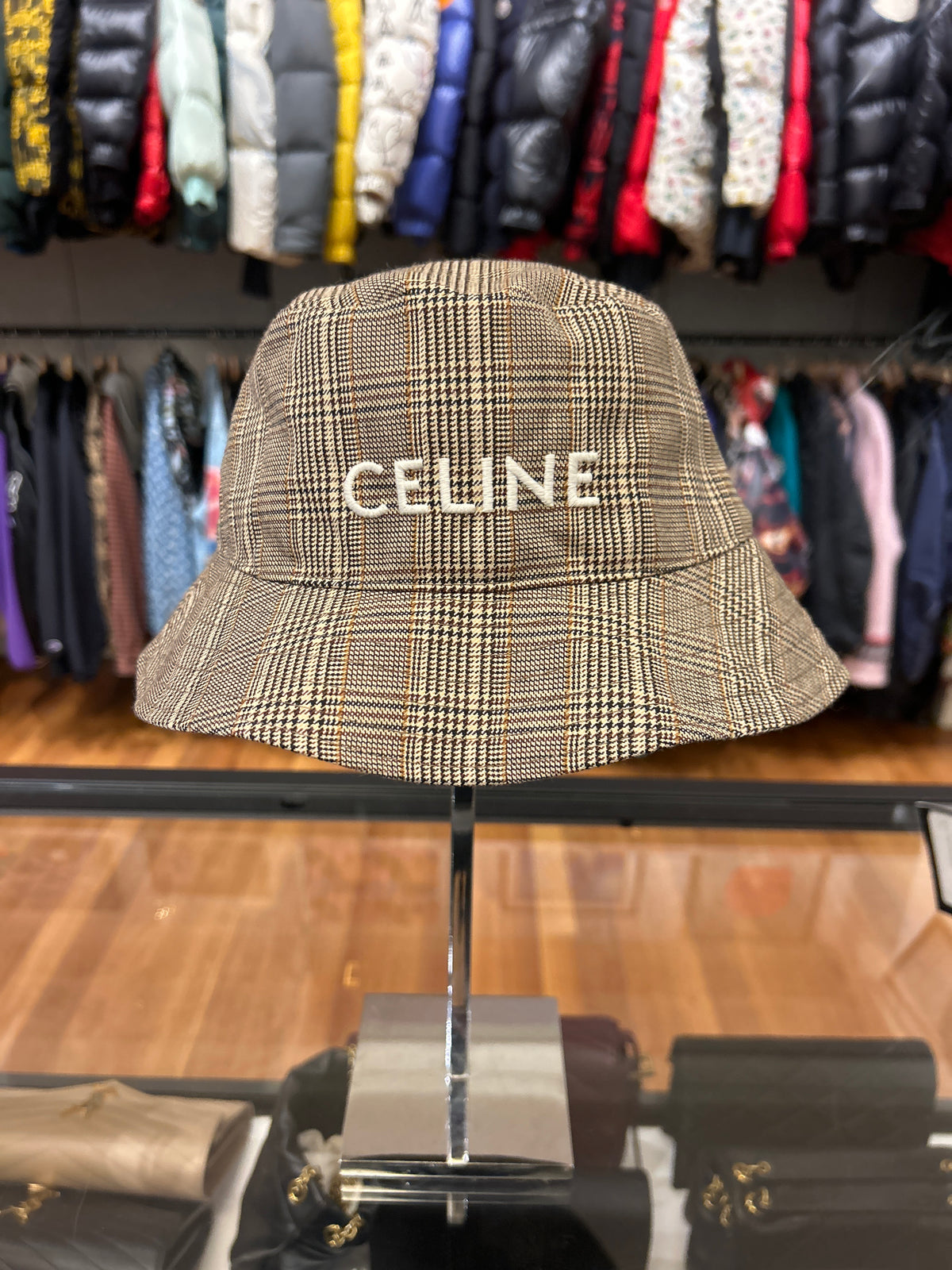 Celine Plaid Bucket Hat