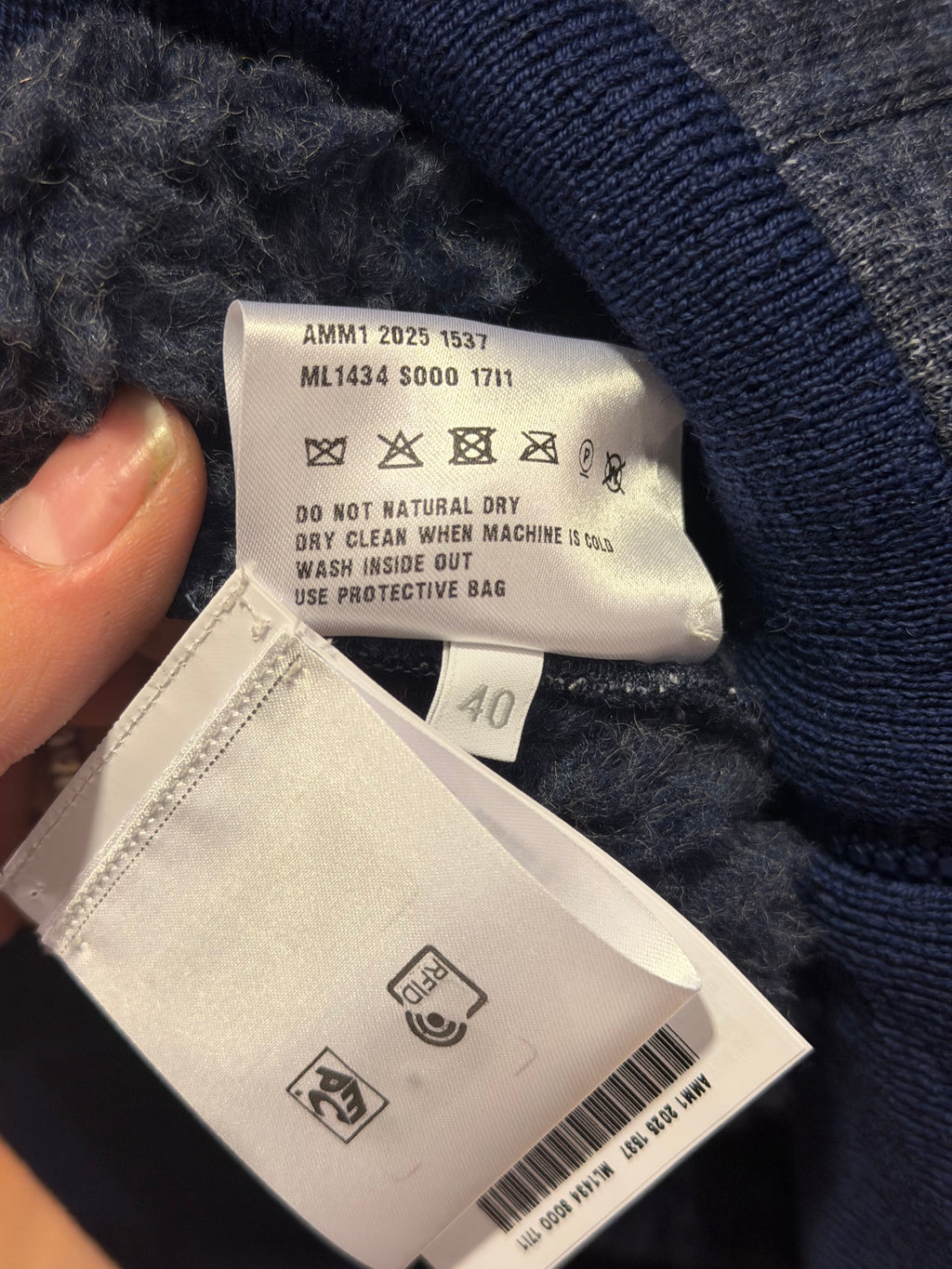 Miu Miu Fleece Sherpa Lined Vest - Navy