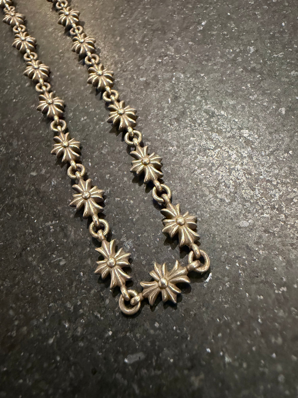 Chrome Hearts Tiny E Cross Necklace 20” - Silver