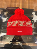 Supreme x New Era Metallic Logo Beanie - Red