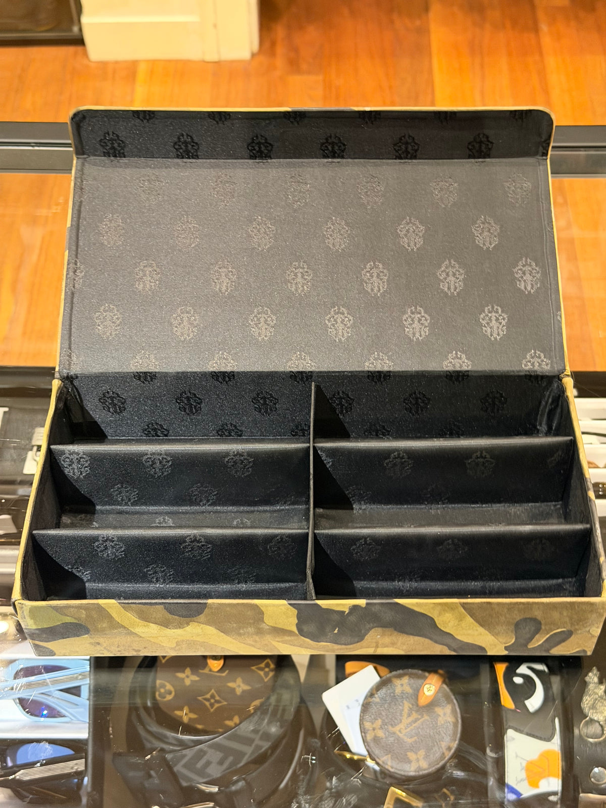 Chrome Hearts Camo Fleur Leather 6 Pair Sunglasses Case