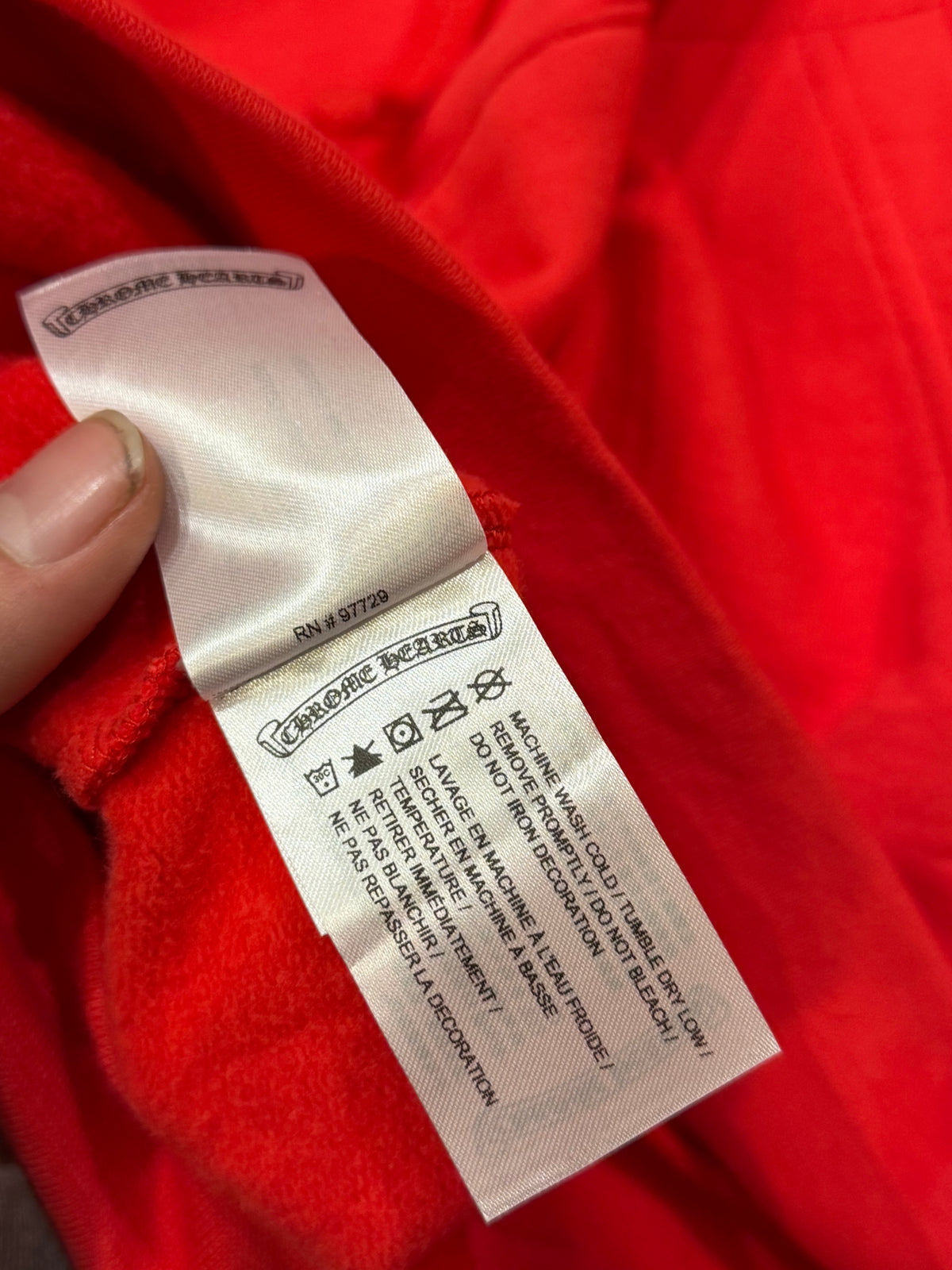 Chrome Hearts Scroll Logo Hoodie - Red/White