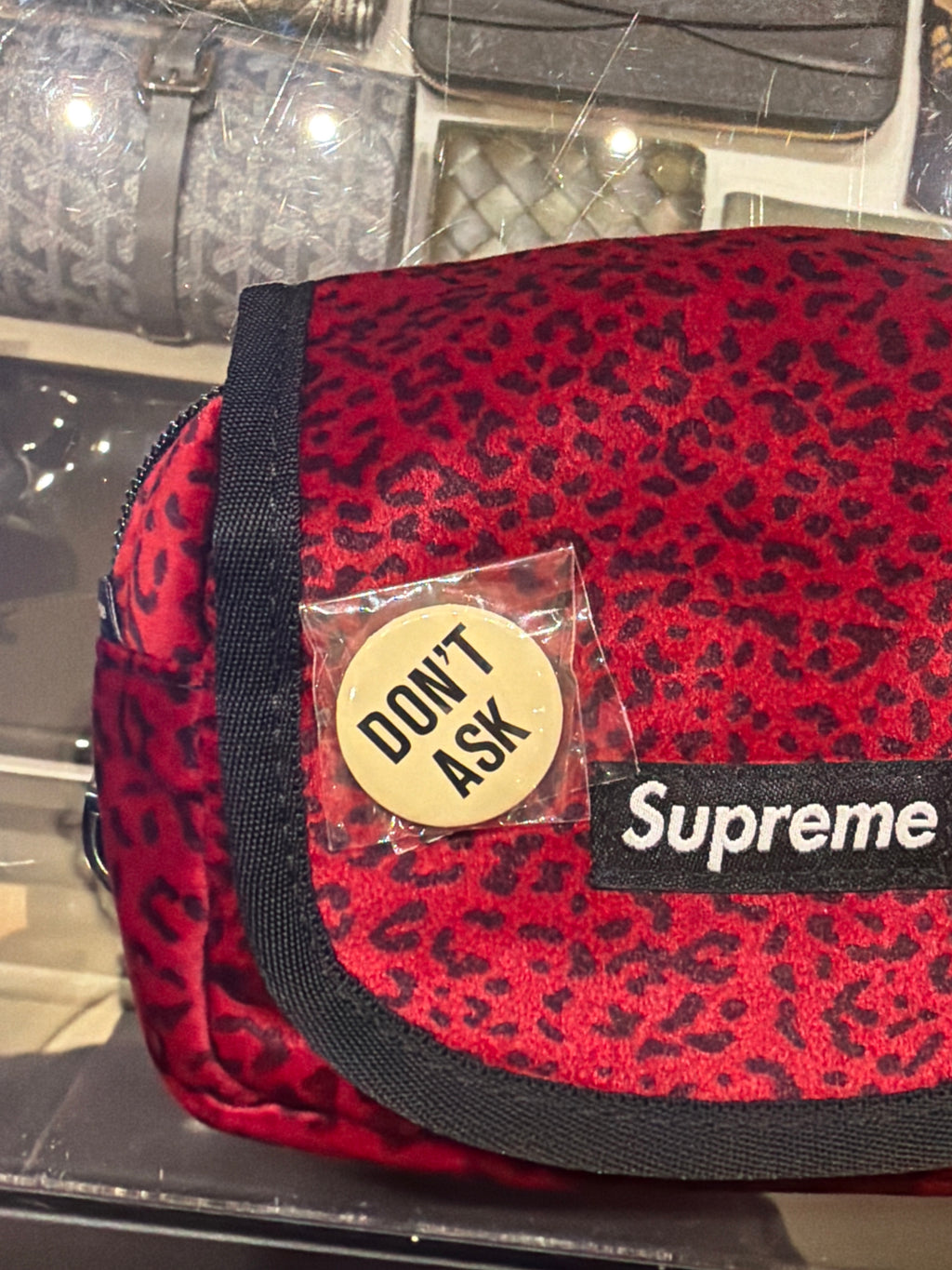 Supreme Leopard Print Belt Bag - Red