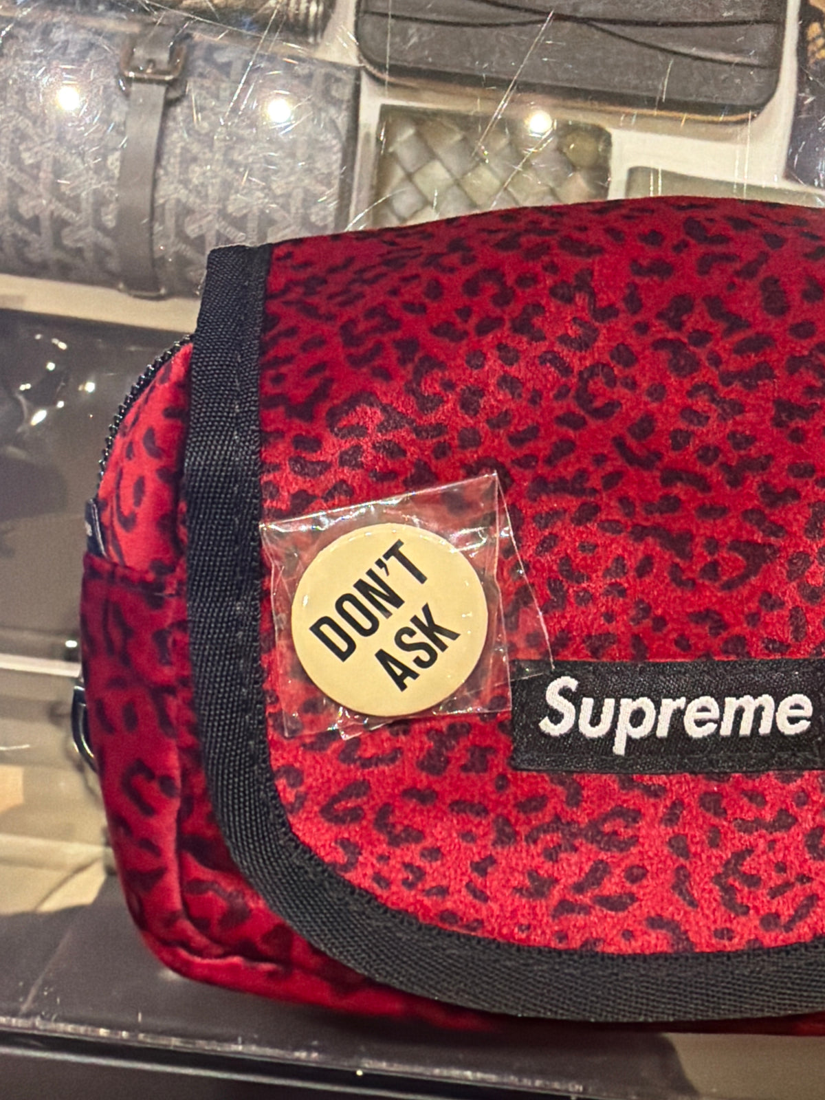 Supreme Leopard Print Belt Bag - Red