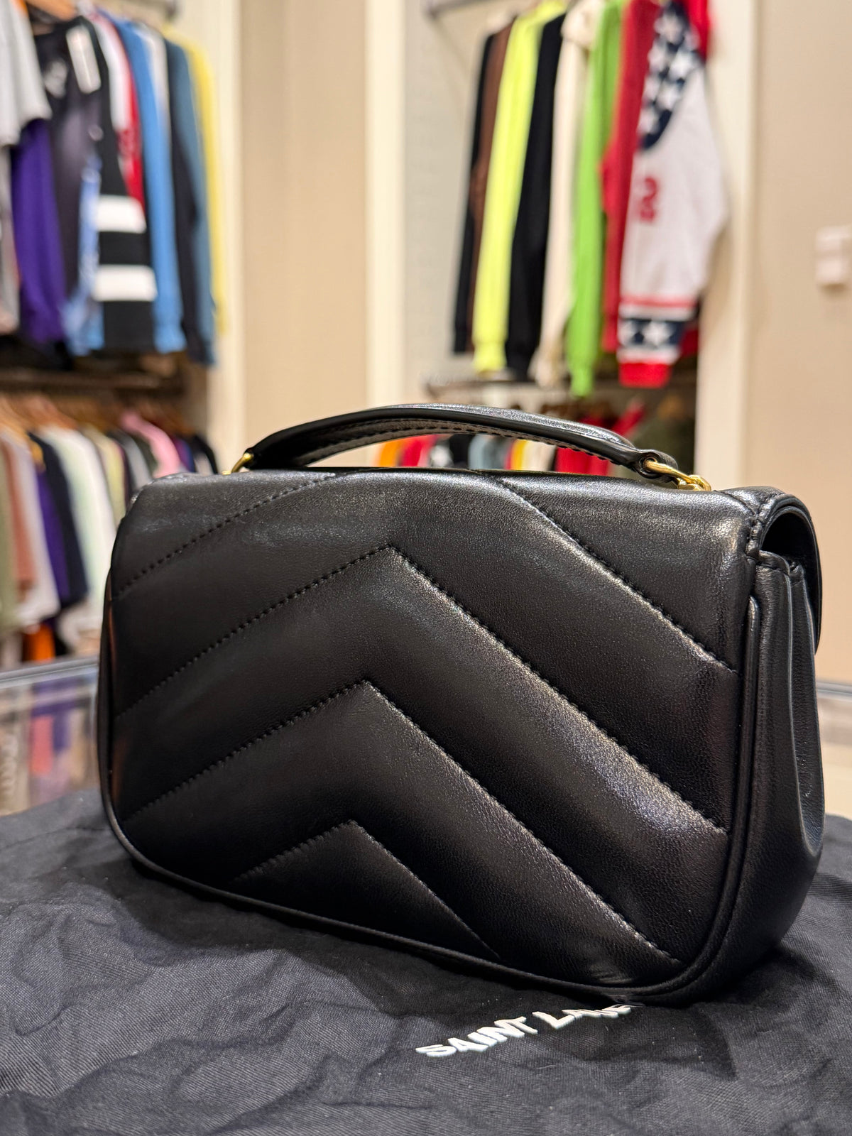 Saint Laurent LouLou Mini YSL Chain Bag in Quilted Leather