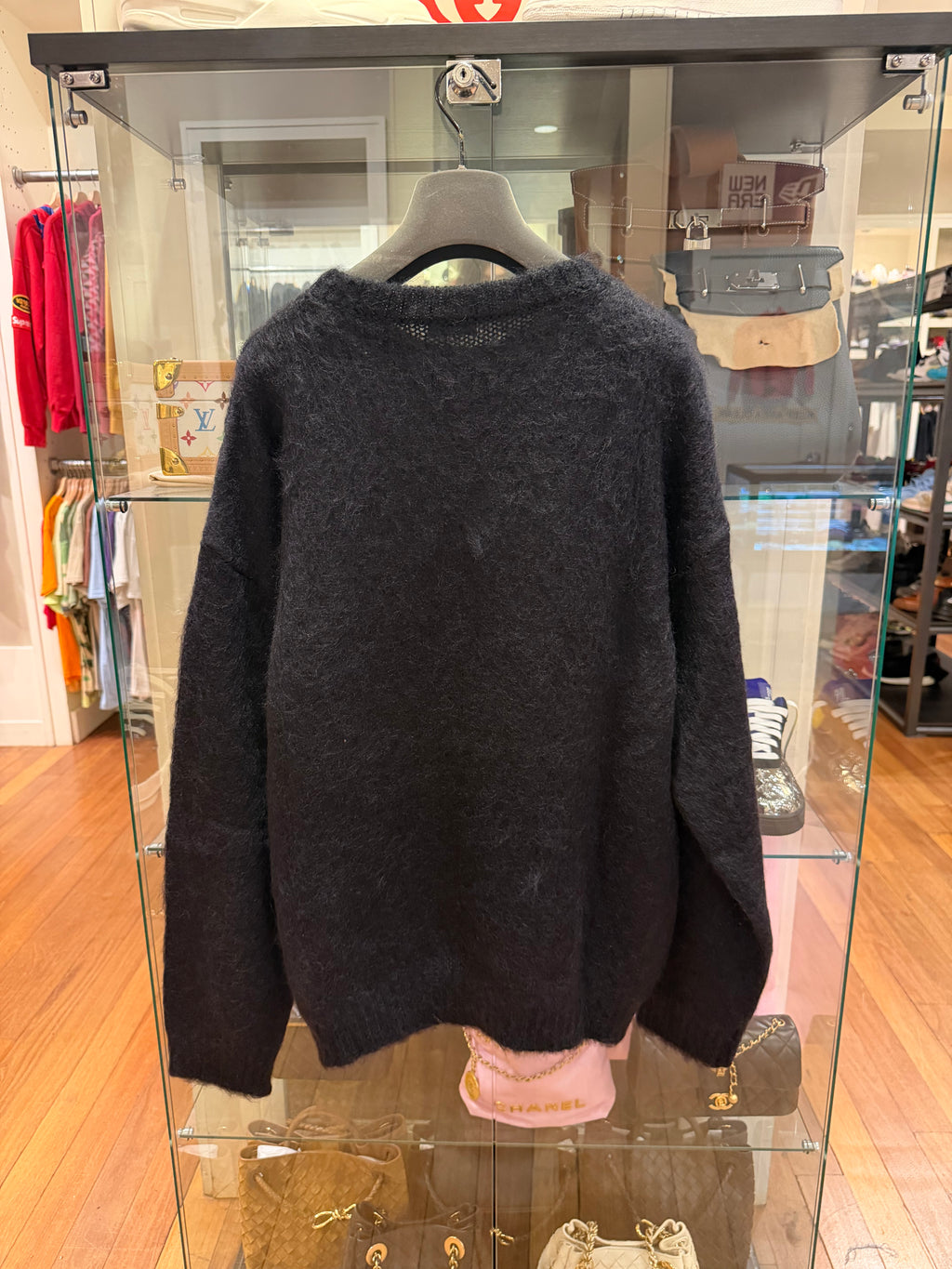 Saint Laurent Paris Mohair Sweater - Black/White