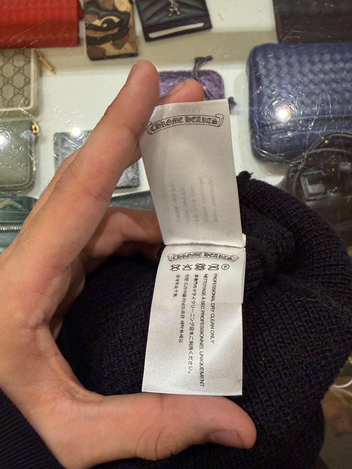 Chrome Hearts Horseshoe Logo Beanie - Black/White