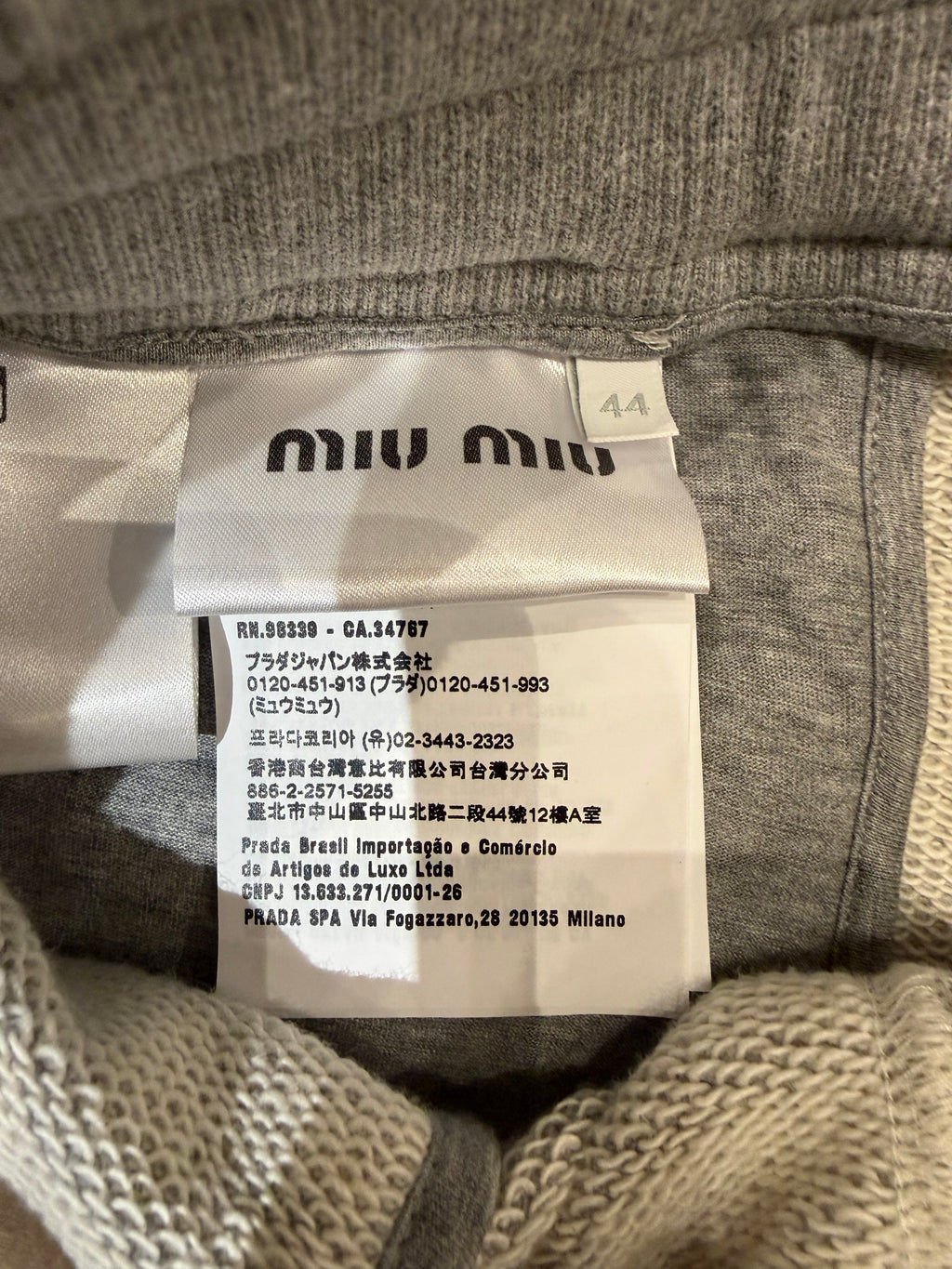 Miu Miu Logo Patch Cotton Joggers