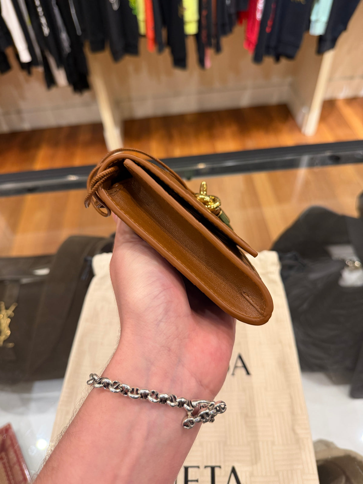Bottega Veneta Andiamo Leather Shoulder Bag