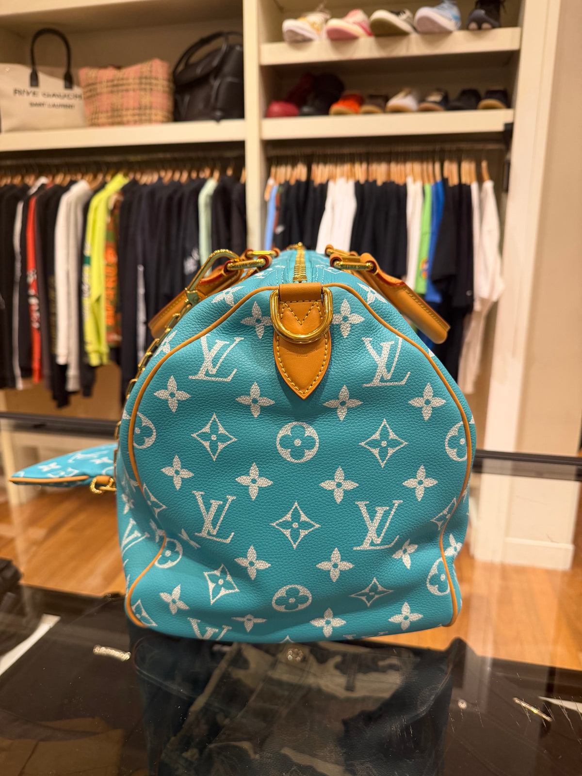 Louis Speedy P9 Bandoulière 40 Turquoise Duffle Bag