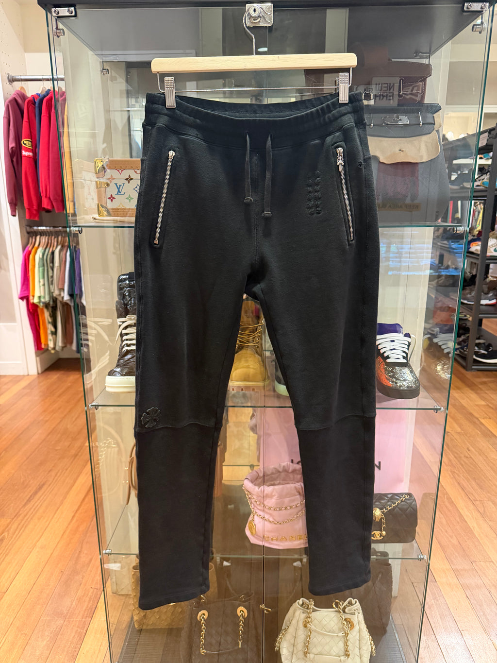 Chrome Hearts Plus Cross Double Dagger Zip Sweatpants - Black