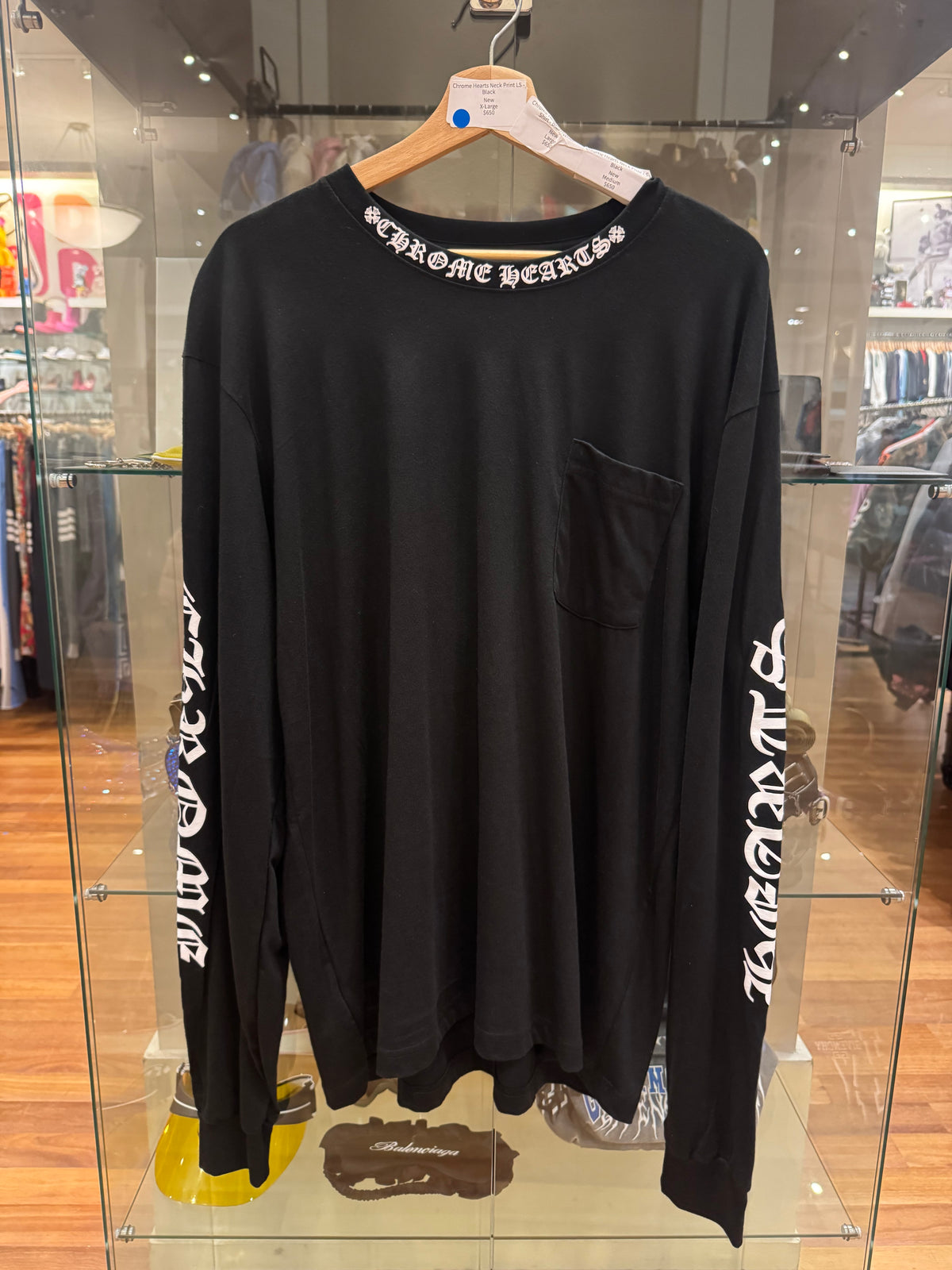 Chrome Hearts Neck Print LS Shirt - Black