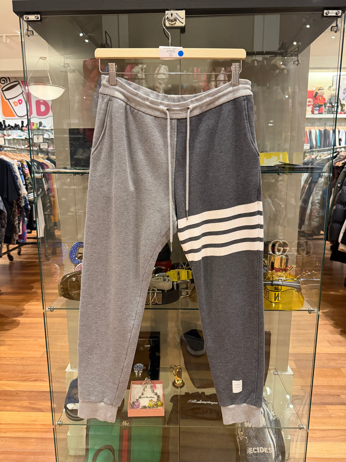 Thom Browne Colorblock Joggers - Grey/Dark Grey