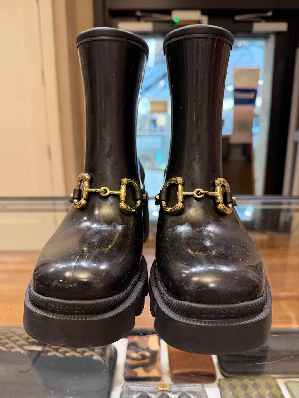 Gucci Horsebit Rubber Rain Boots - Black