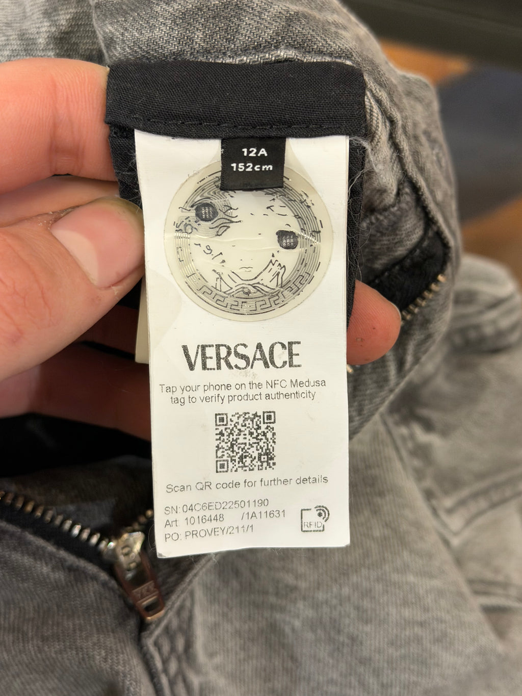 Versace Kids Panelled Straight-Leg Cargo Jeans - Grey