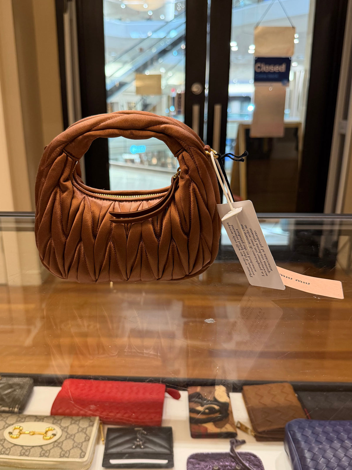 Miu Miu Wander Matelassé Bag - Cacao