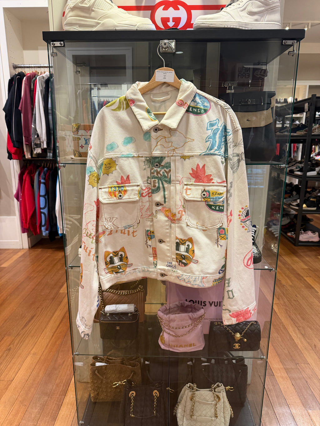 Kenzo Drawn Varsity Jacket - White