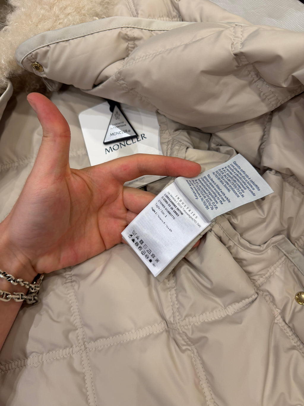 Moncler Cygnes Down Quilted Jacket - Beige (Women’s)
