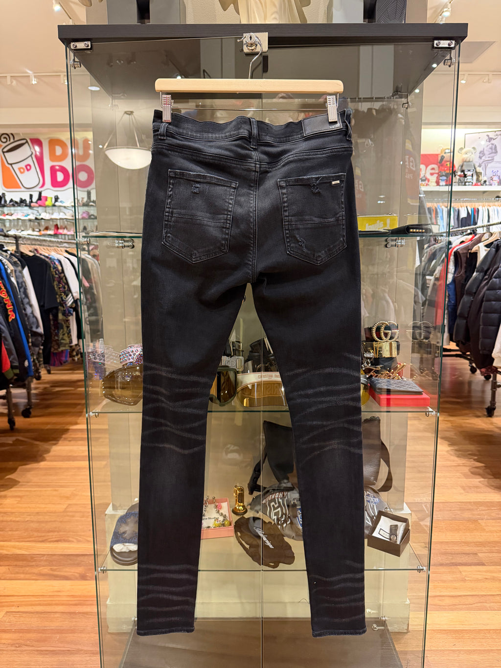 Amiri Leopard Patch Thrasher Skinny Jeans
