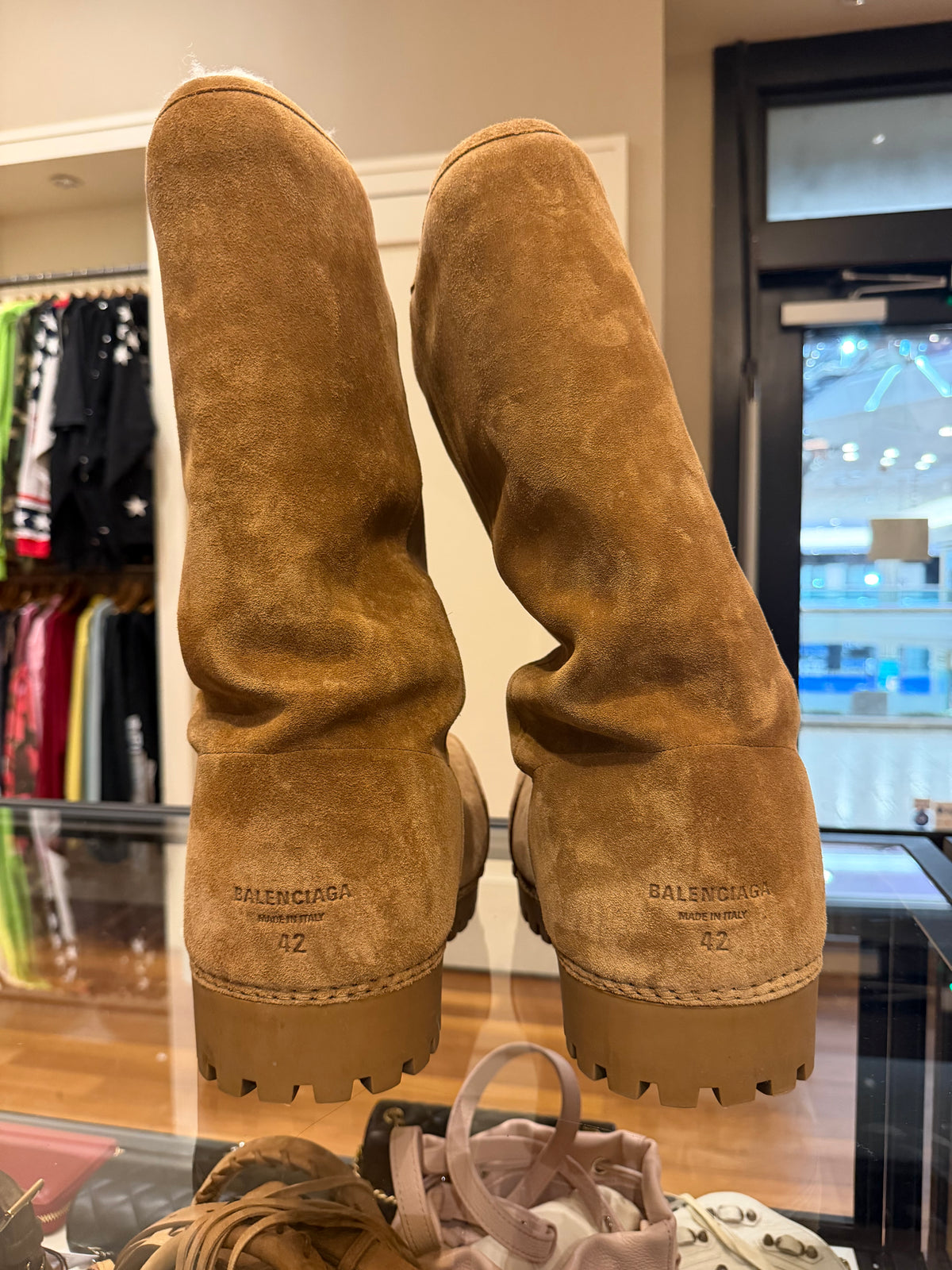 Balenciaga Alaska Fur Boots - Brown