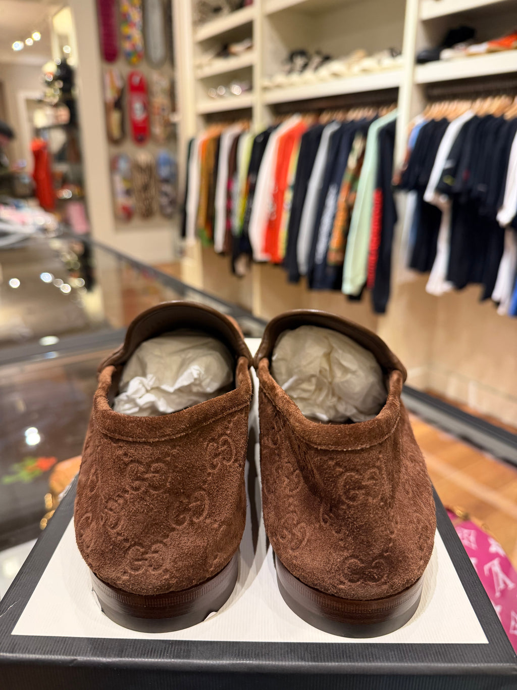 Gucci Horsebit 1953 Monogram Suede Loafers