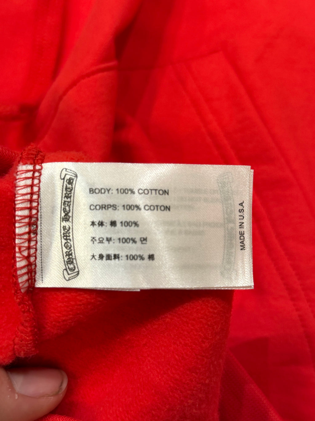 Chrome Hearts Scroll Logo Hoodie - Red/White
