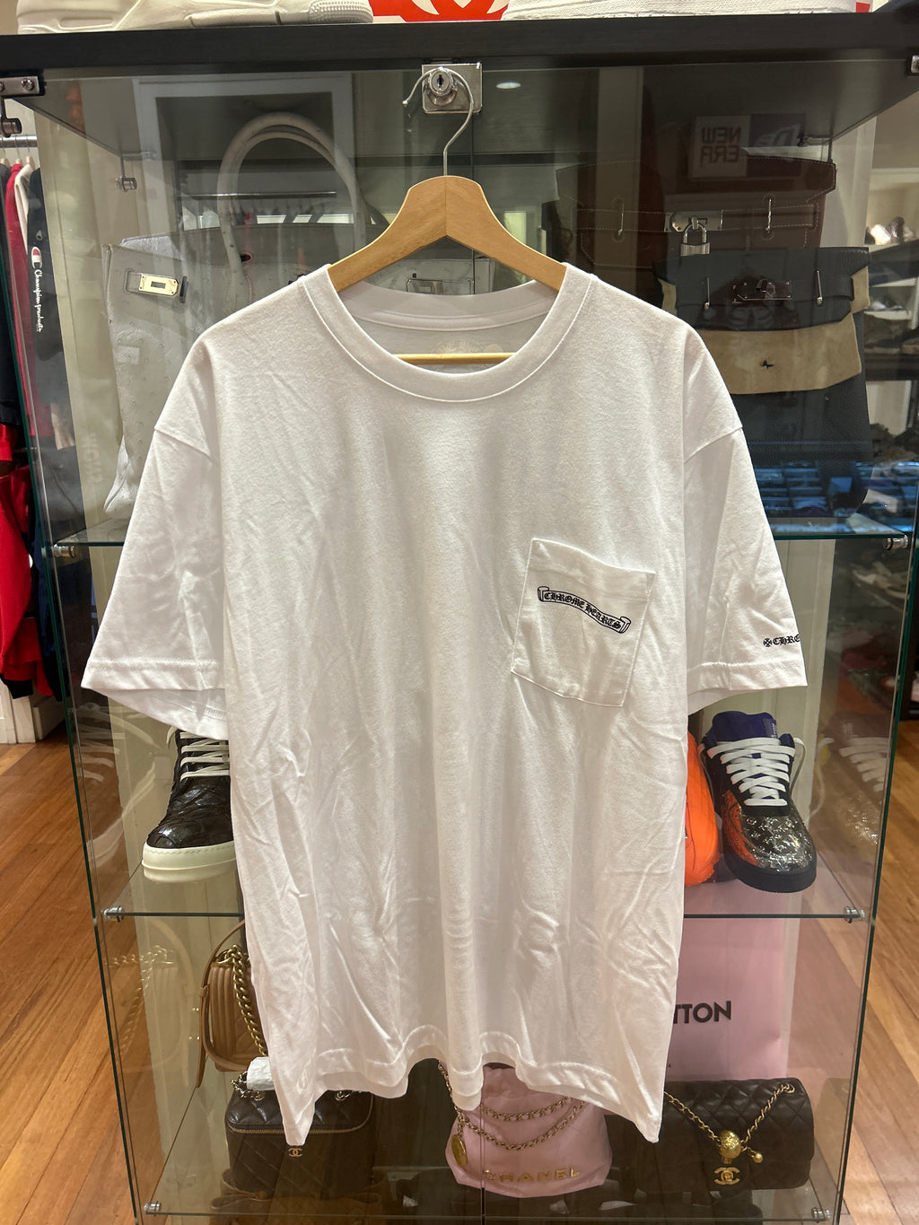 Chrome Hearts Scroll Logo Pocket Tee - White