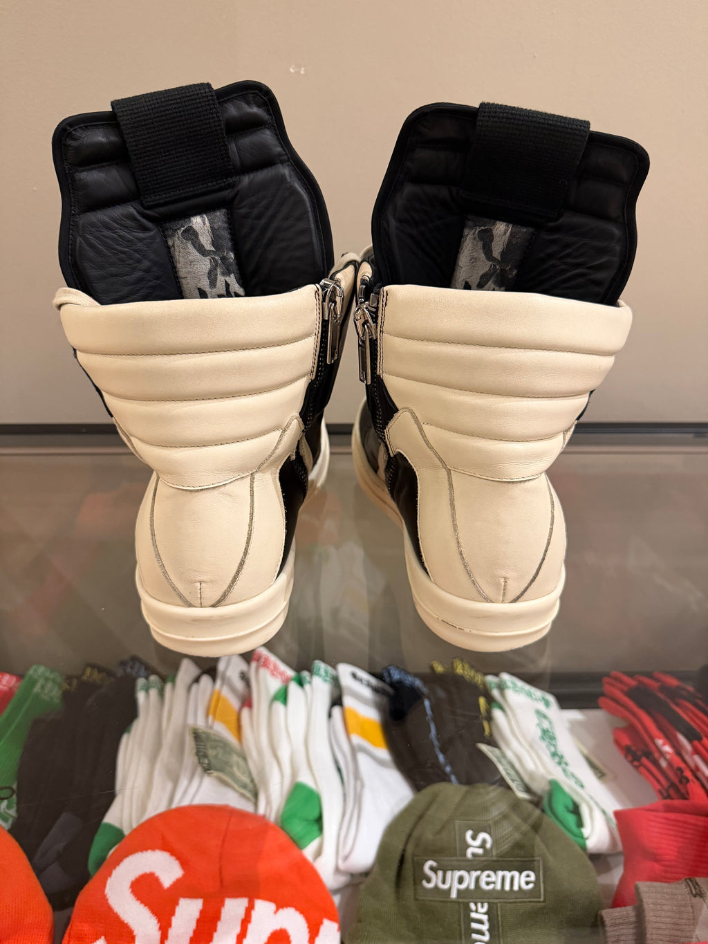 Rick Owens Geobasket - Black/White Leather