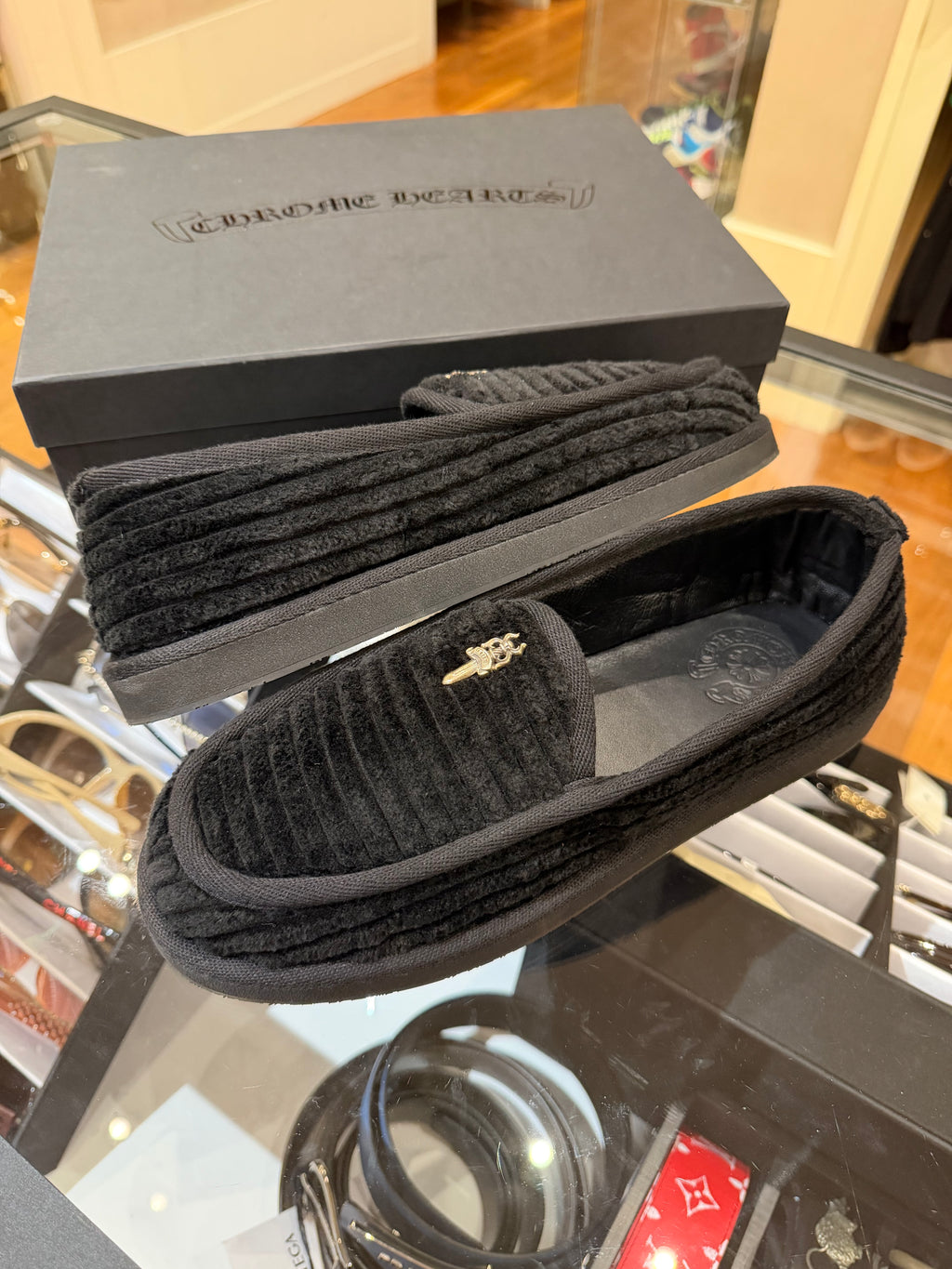 Chrome Hearts Corduroy Dagger Loafers