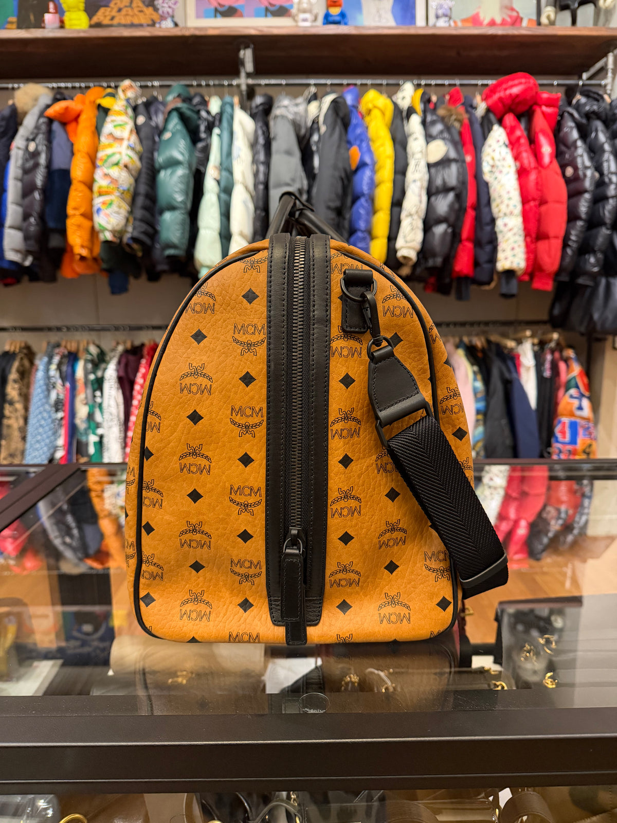 MCM Ottomar Weekender Bag - Orange / Black Trim