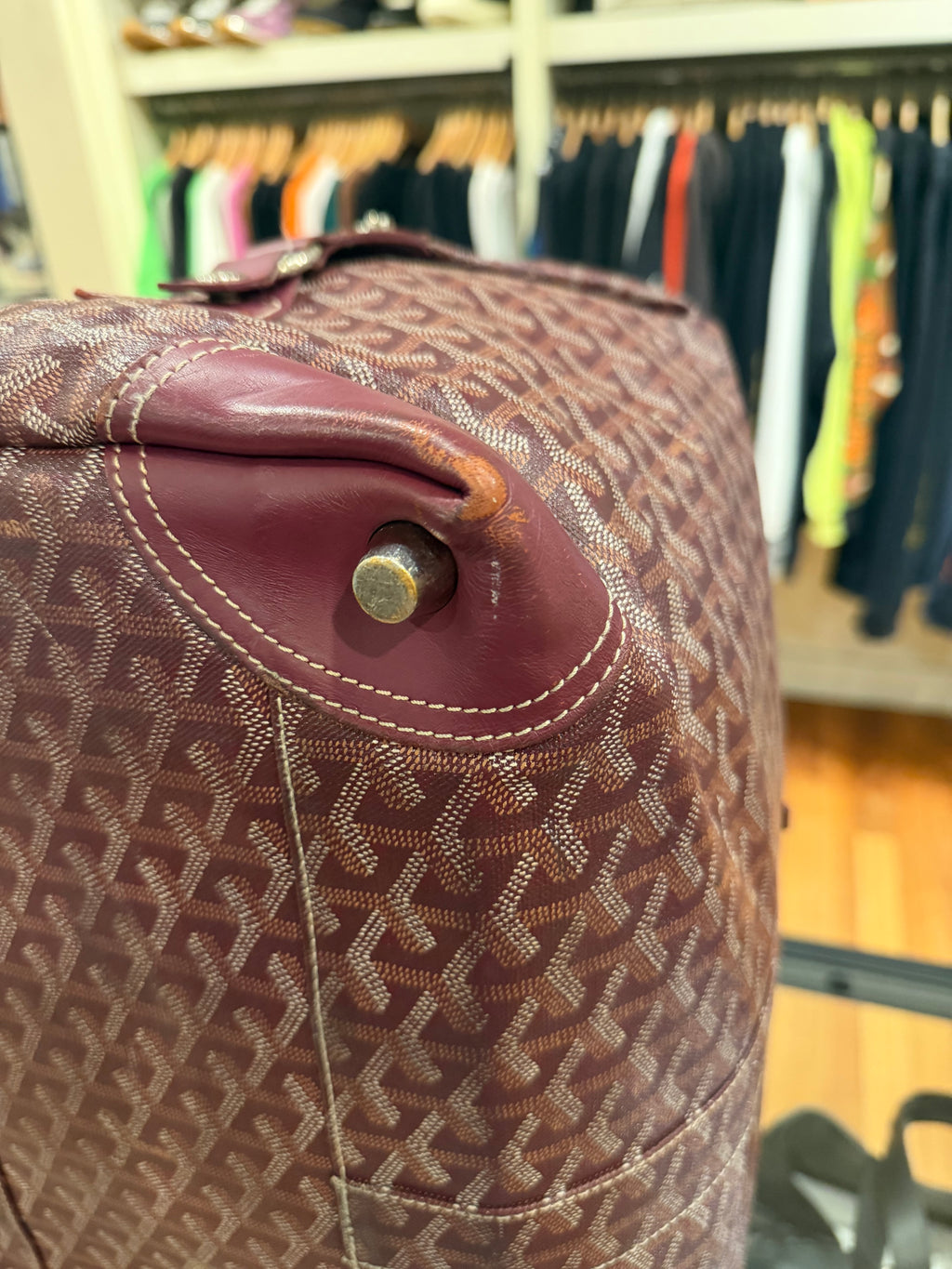 Goyard Boeing 55 Burgundy Duffle Bag